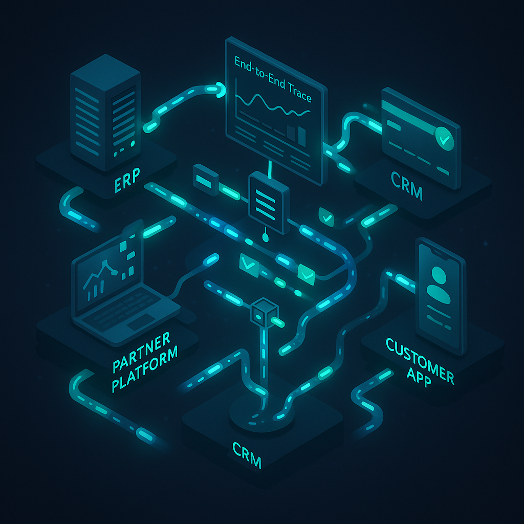 Robust B2B2C integrations reliably connecting ERP, CRM, partner platforms and customer applications end-to-end.